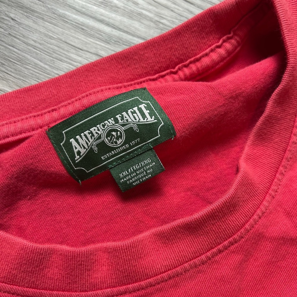 American Eagle Football Jersey Mens XXL Red Long Sleeve Number 6 Stripe Shirt - Picture 4 of 10